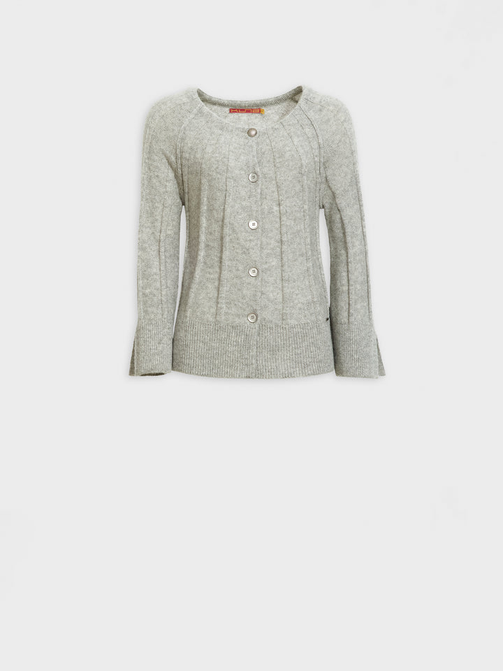 Cárdigan Zephir de Baby Alpaca Color Gris