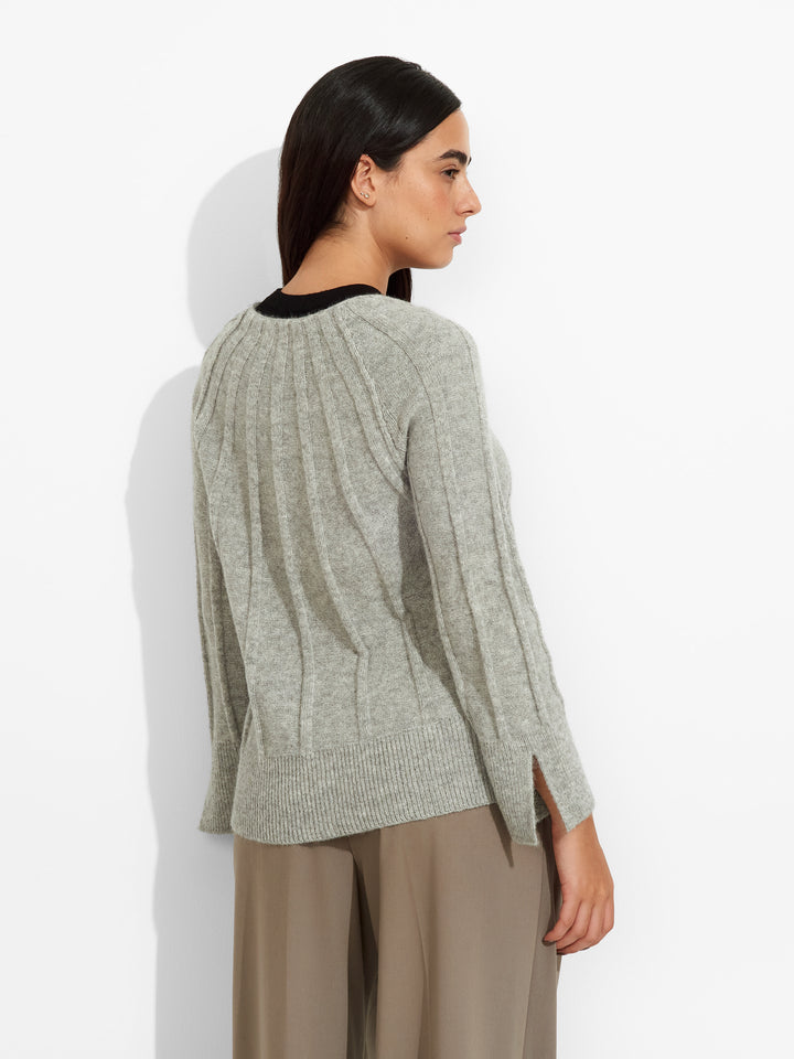 Cárdigan Zephir de Baby Alpaca Color Gris