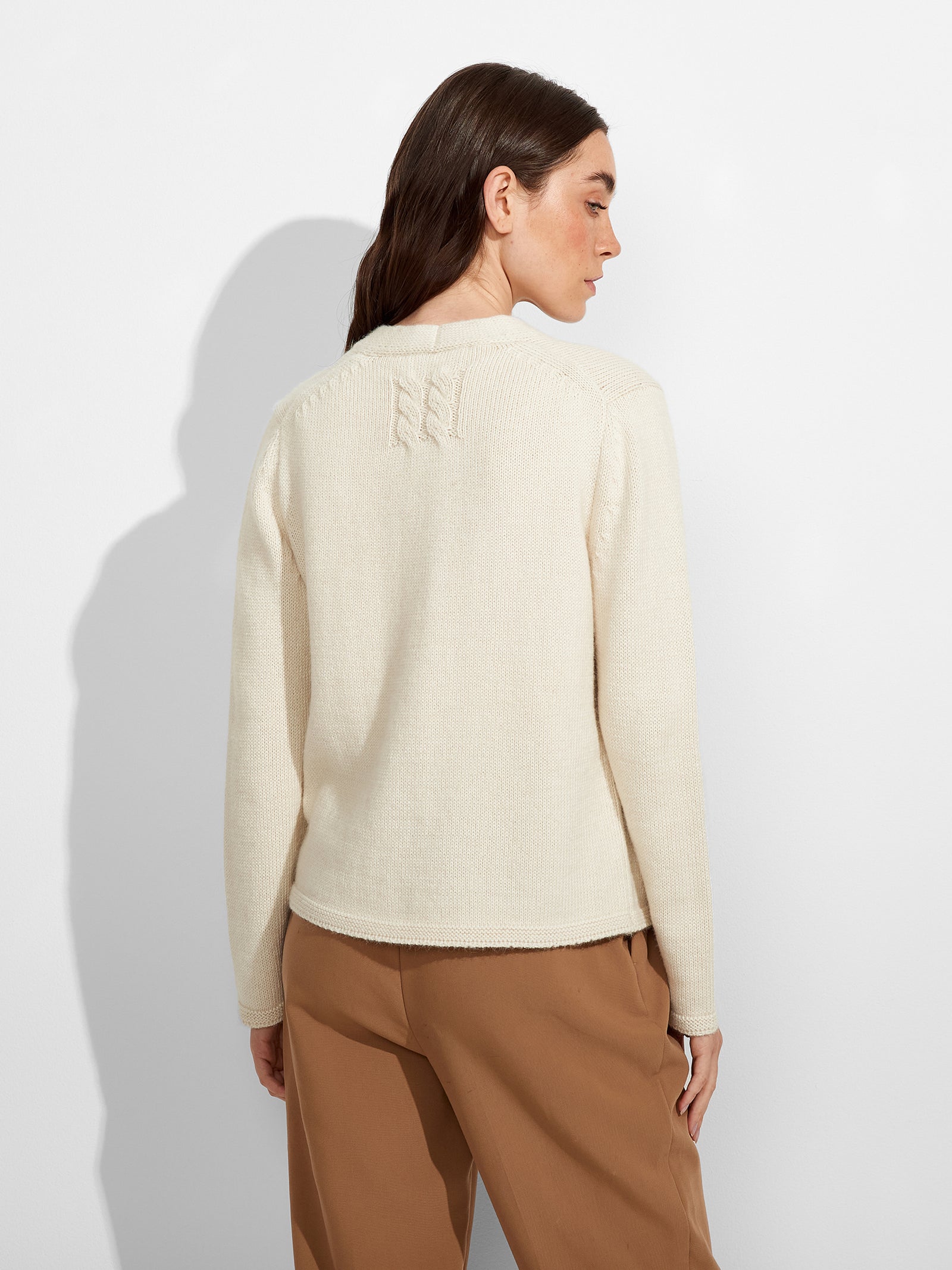 Zafiro Cardigan Baby Alpaca Color Ecru