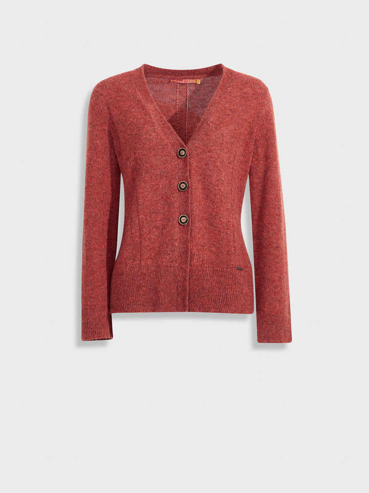Cárdigan Zia de baby alpaca color rojo
