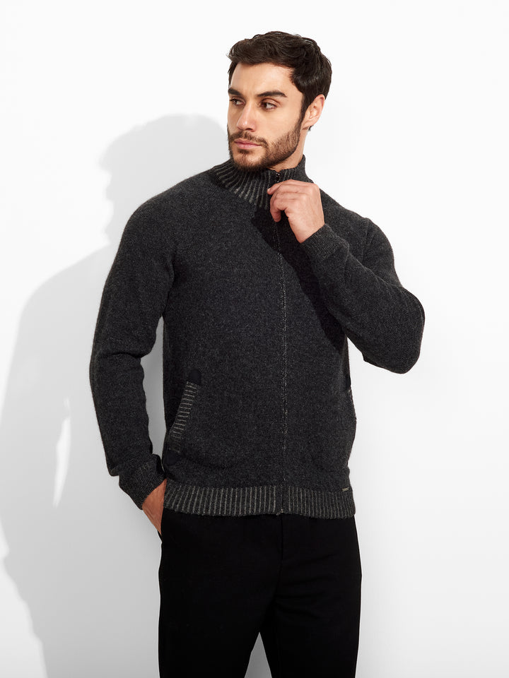 Cárdigan Zerres de baby alpaca, color gris