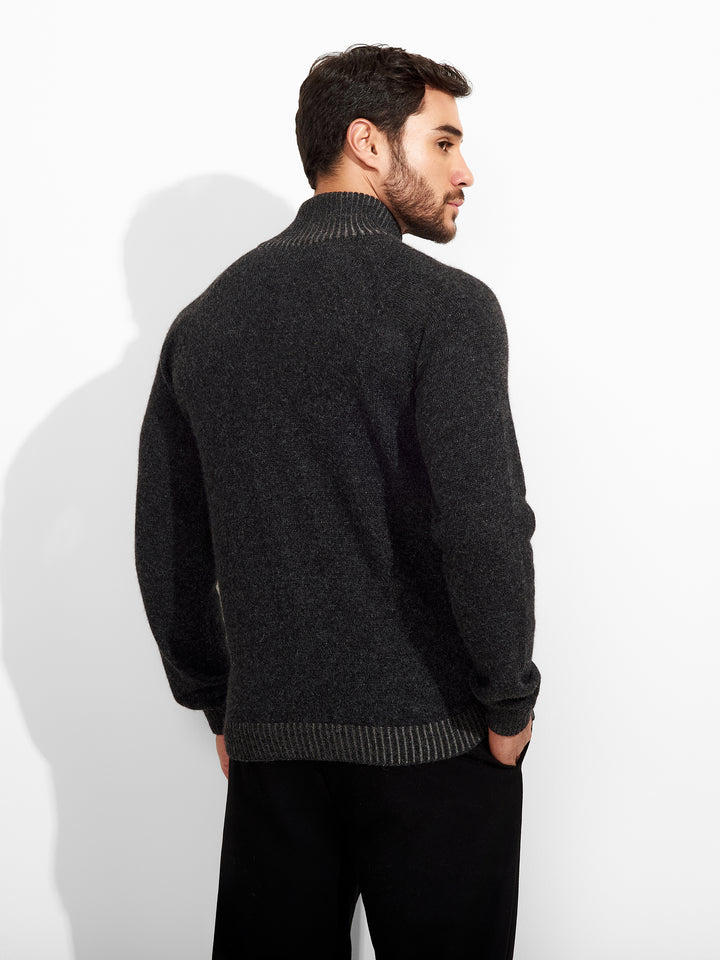 Cárdigan Zerres de baby alpaca, color gris