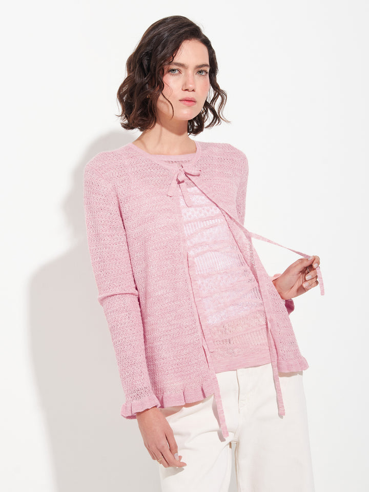 Cárdigan Zaeta Baby Alpaca Color Rosa