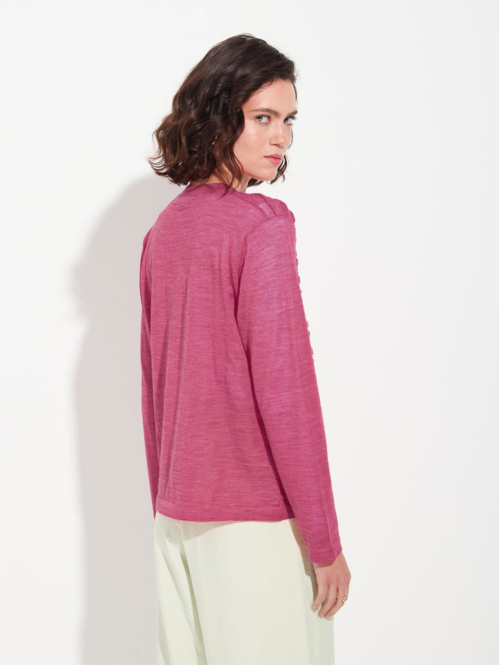 Cárdigan Zarina de Baby Alpaca Color Fucsia