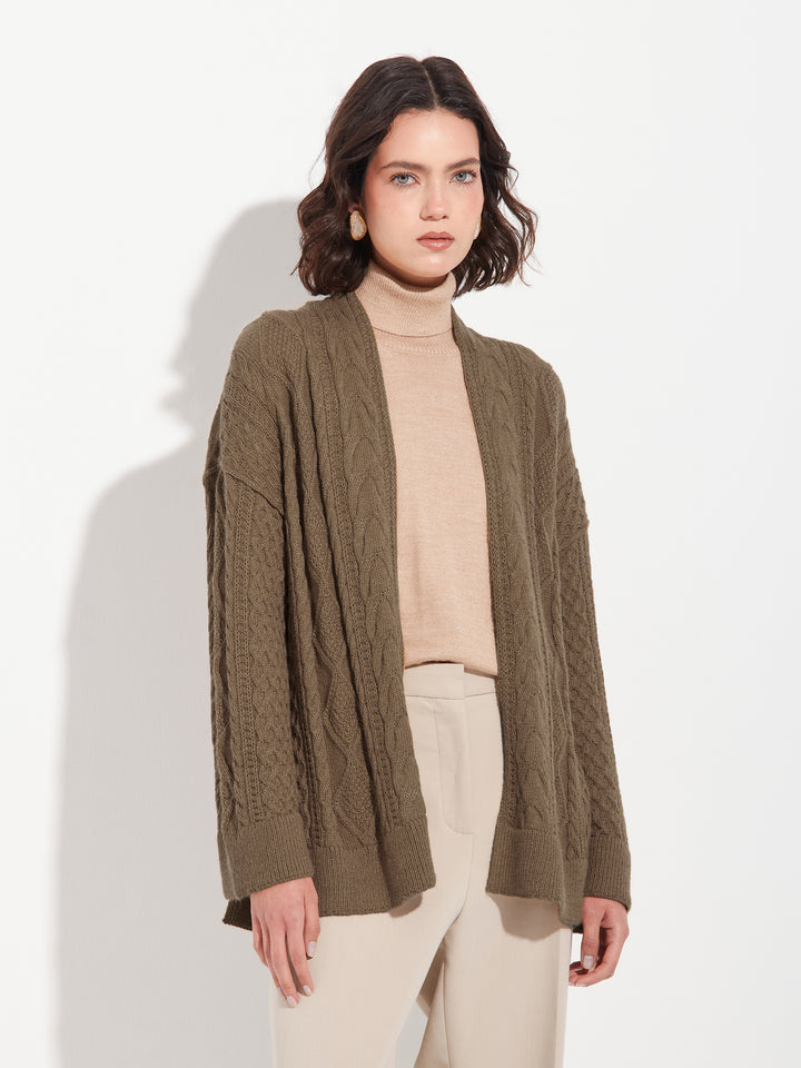 Cárdigan Bertha 100% Baby Alpaca Color Camel