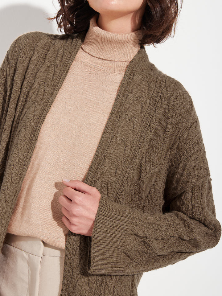 Cárdigan Bertha 100% Baby Alpaca Color Camel