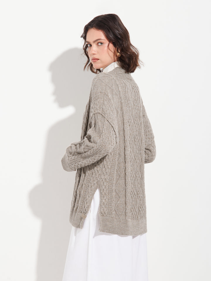 Cárdigan Bertha Baby Alpaca Color Gris