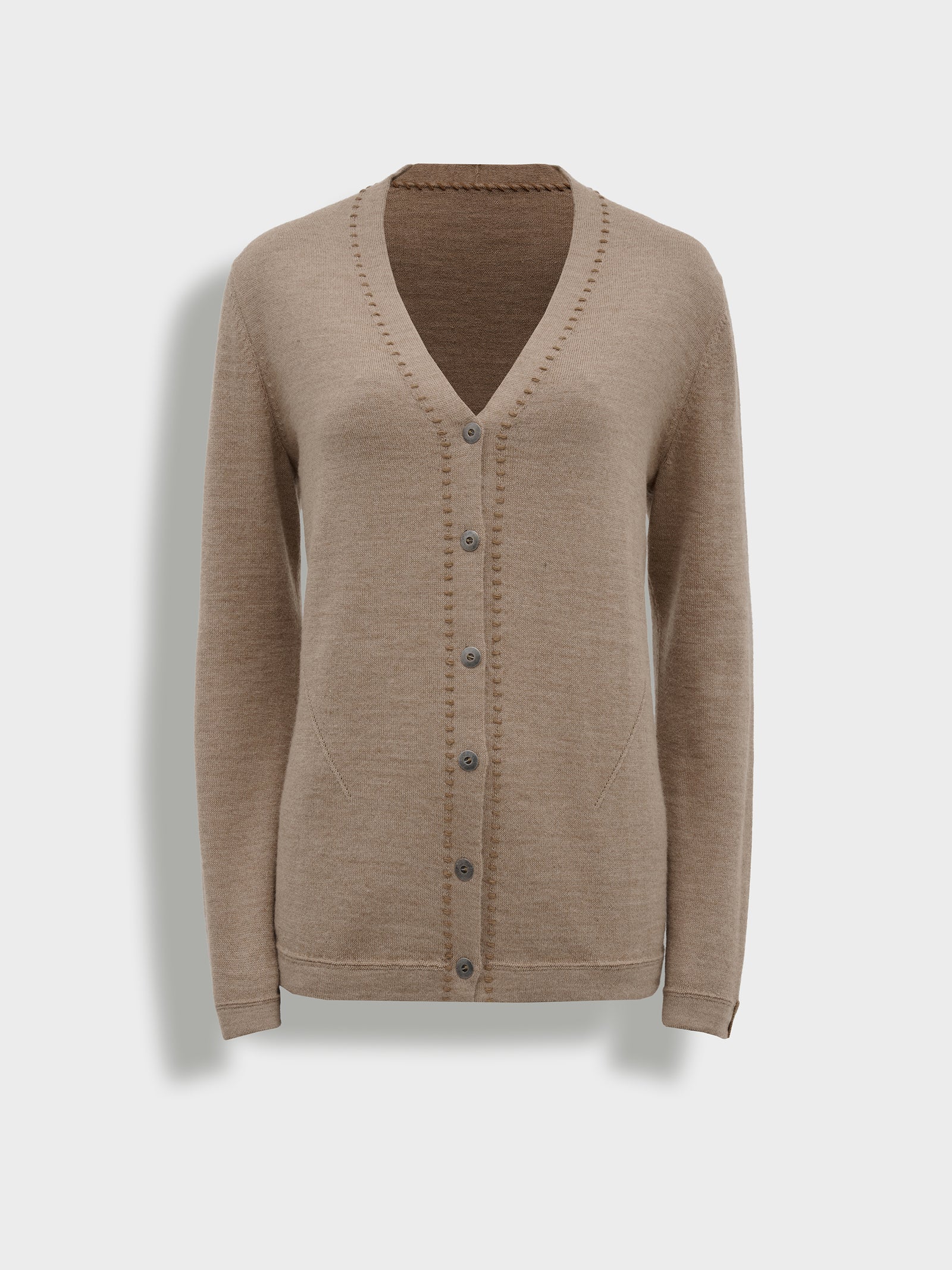 Brenda Card Cardigan Baby Alpaca Color Brown
