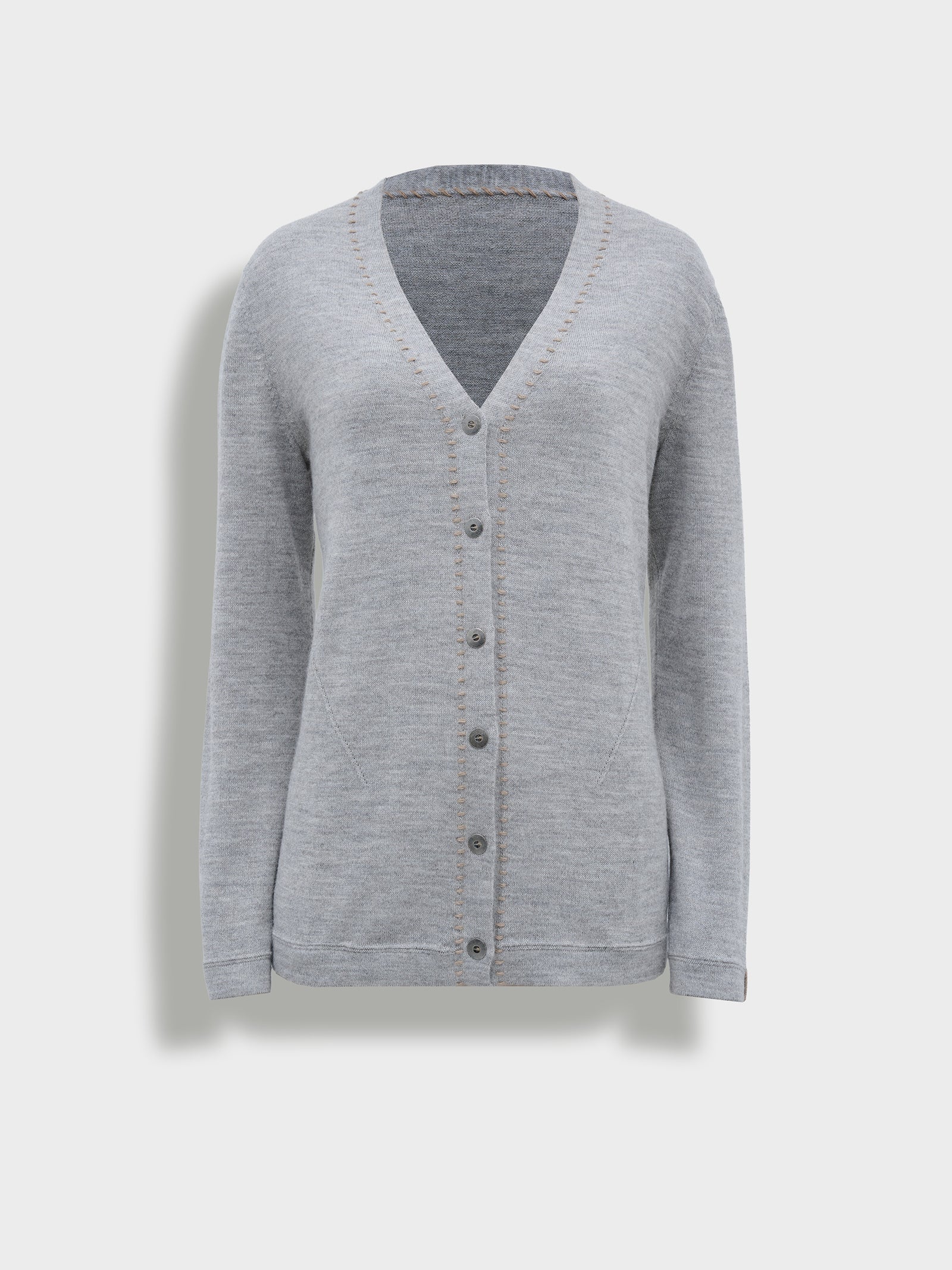Brenda Card Cardigan Baby Alpaca Color Grey