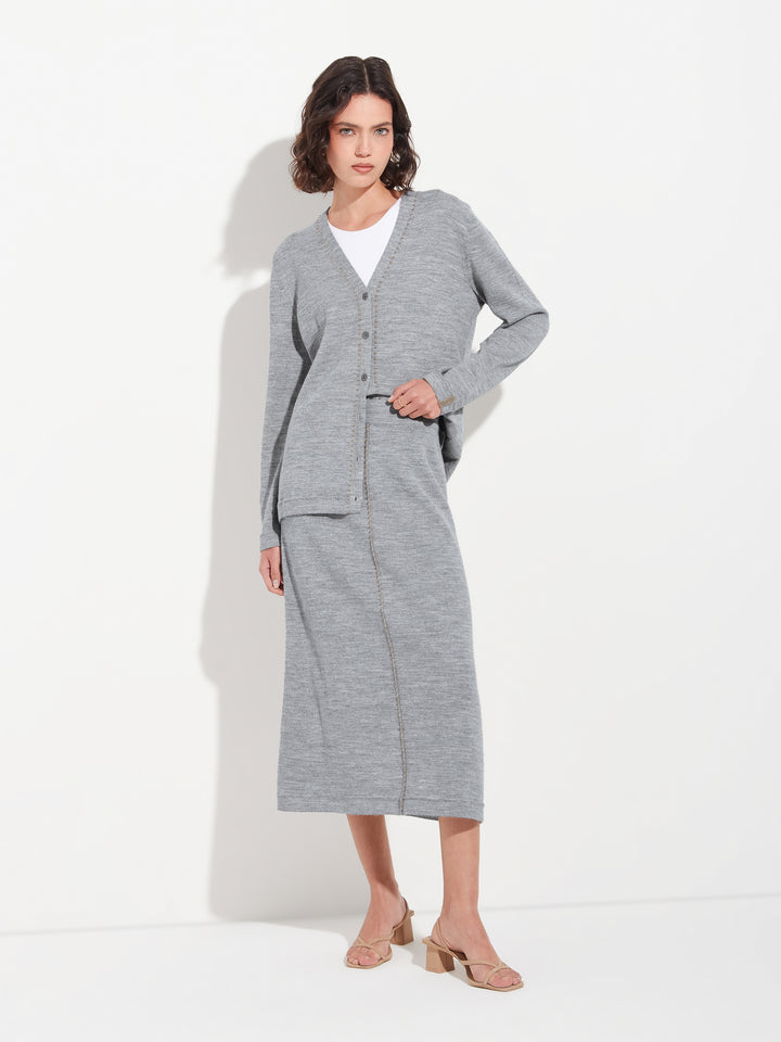 Cárdigan Brenda Card de Baby Alpaca Color Gris