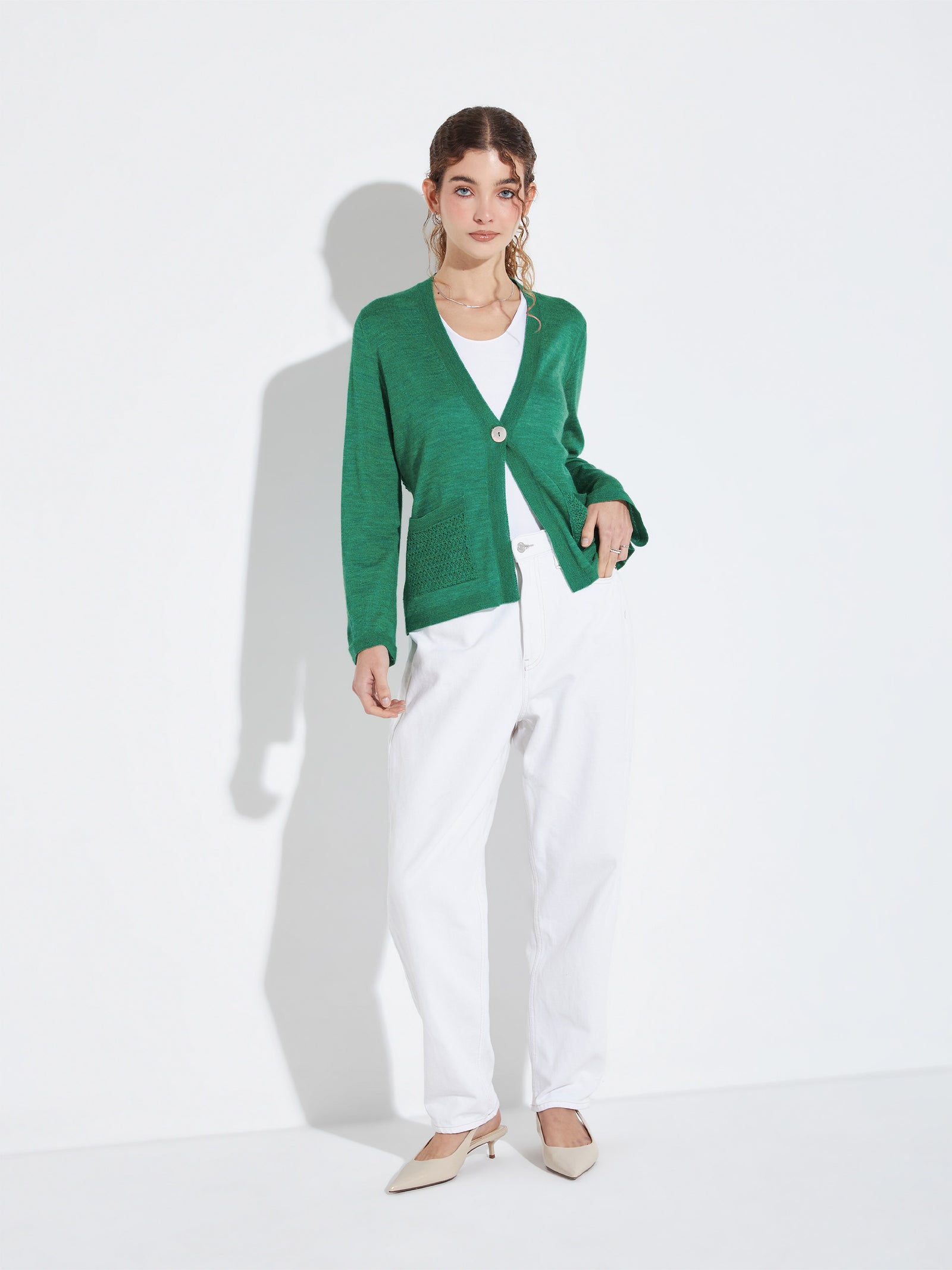 Cárdigan Zanzíbar Baby Alpaca Color Verde