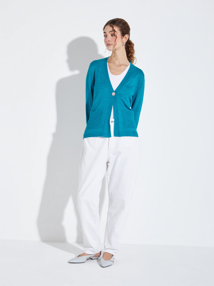 Zanzibar Cardigan Baby Alpaca Color Blue