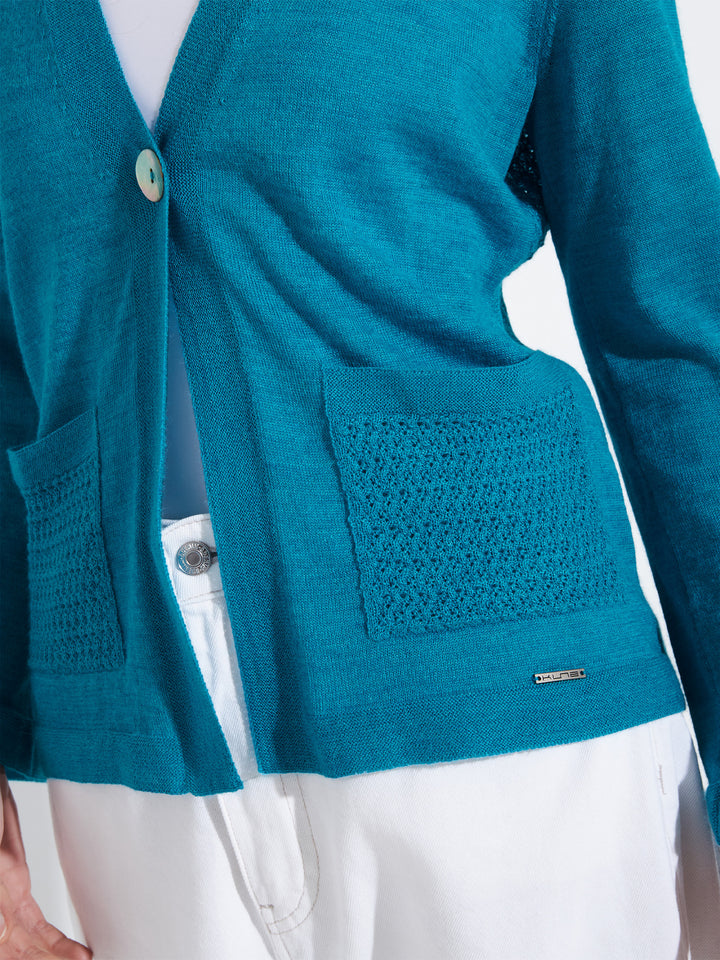 Zanzibar Cardigan Baby Alpaca Color Blue