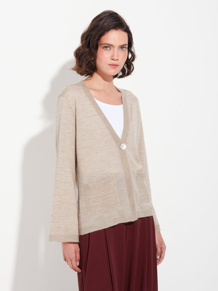 Cárdigan Zanzíbar Baby Alpaca Color Beige