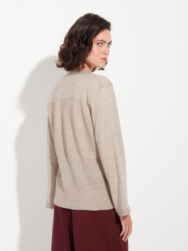Cárdigan Zanzíbar Baby Alpaca Color Beige