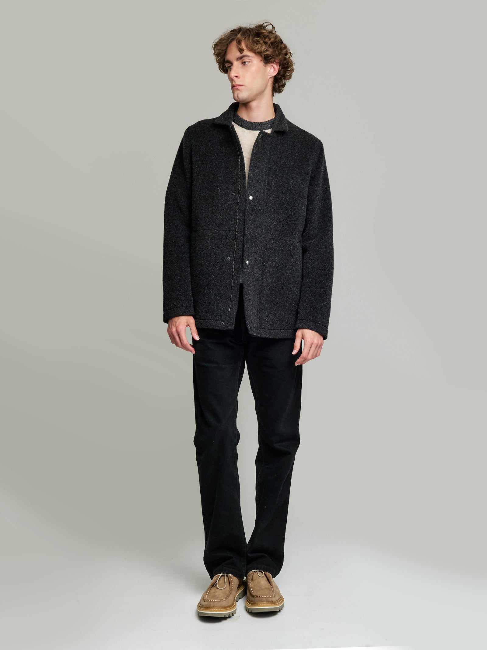 Yzar Coat Alpaca Color Black