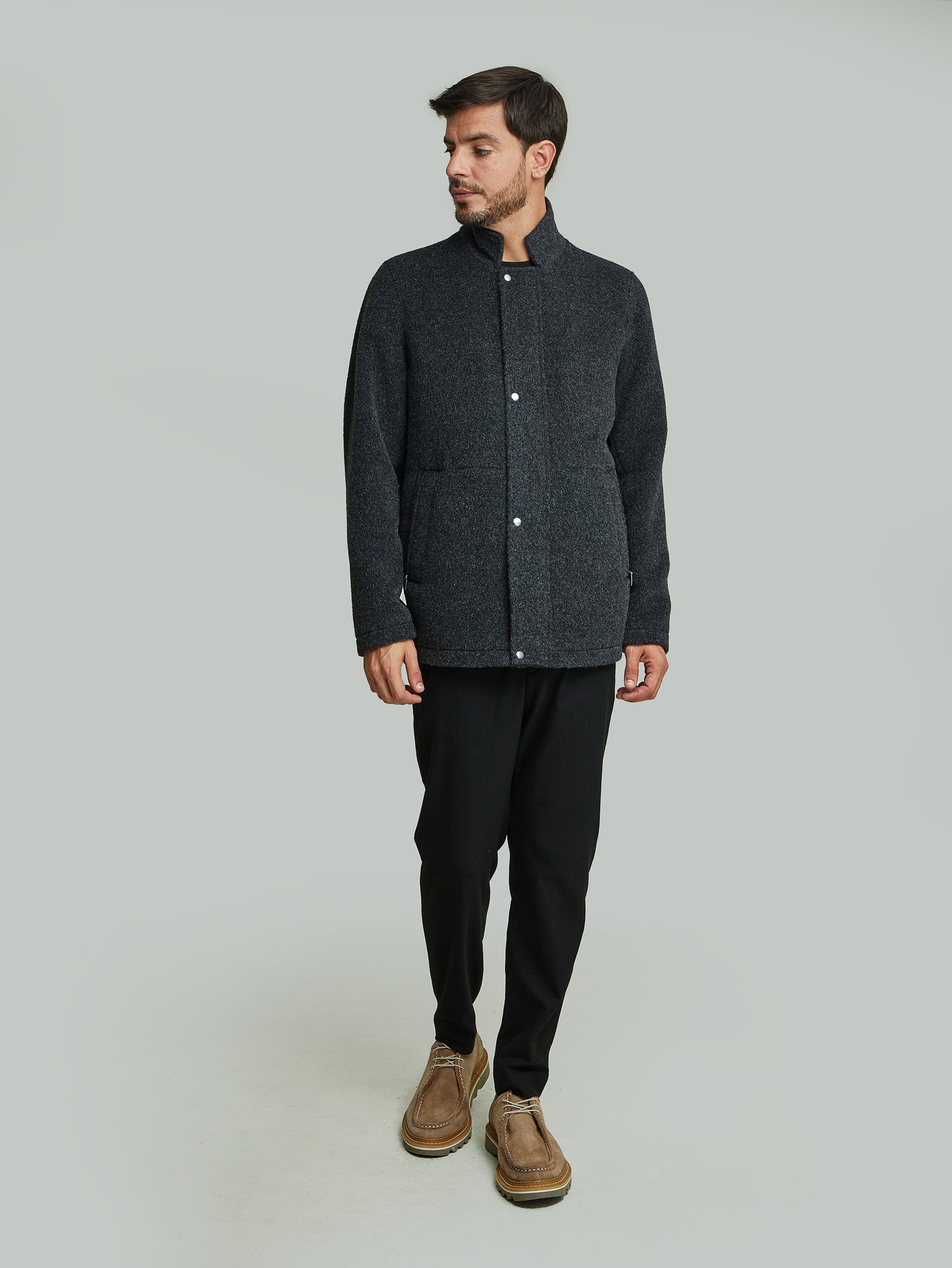 Yzar Coat Alpaca Color Black