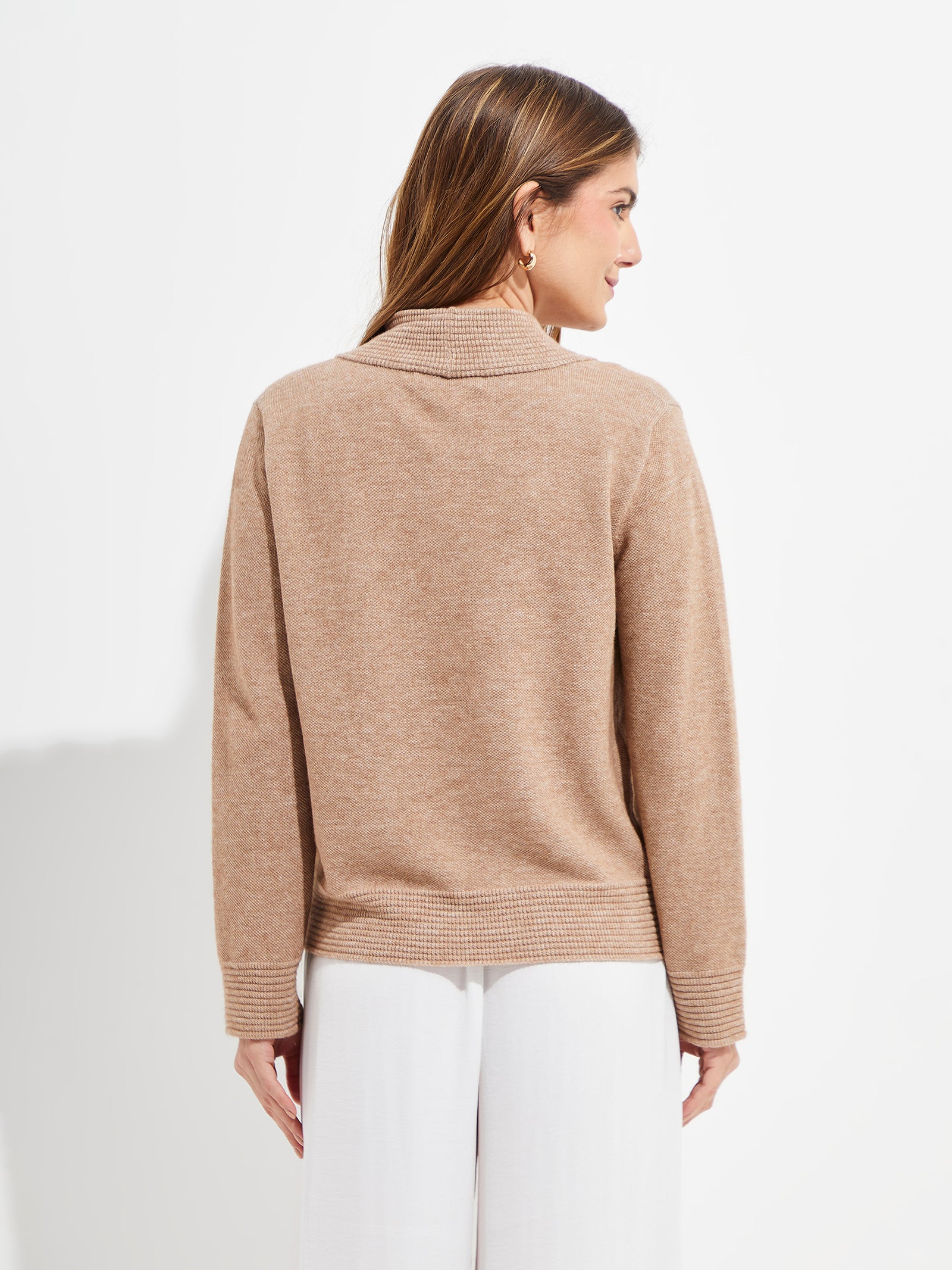 Cárdigan Yalika de algodón color beige