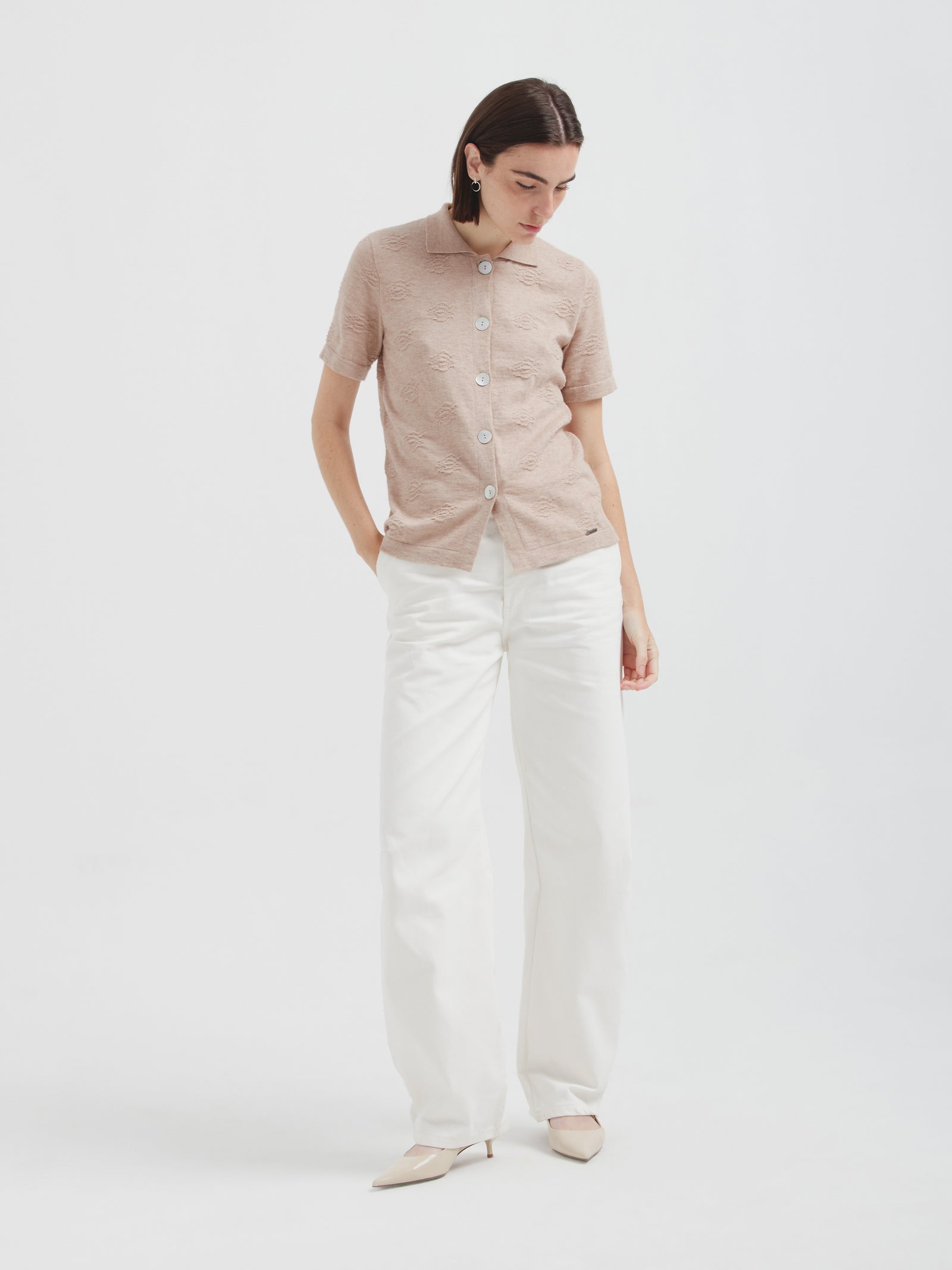 Blusa Zabeth Algodón Orgánico Color Beige