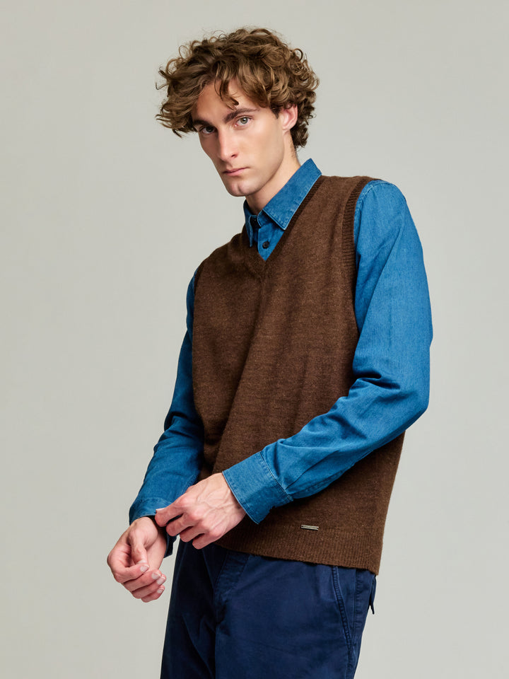 Abel Vest Alpaca Bebé Color Marrón