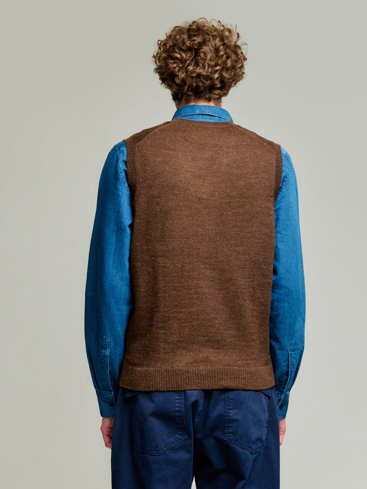 Abel Vest Alpaca Bebé Color Marrón