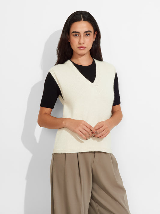 Zafiro Vest Baby Alpaca Color White