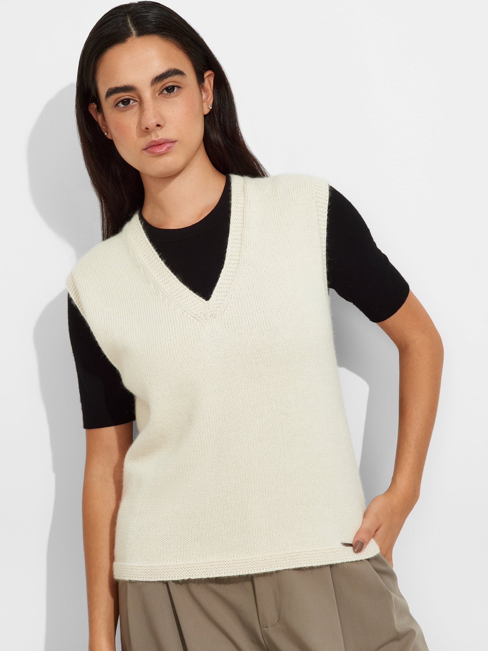 Zafiro Vest Baby Alpaca Color White