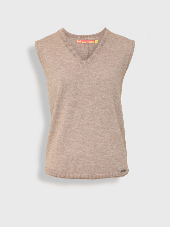 Camiseta Ylda de algodón, color beige