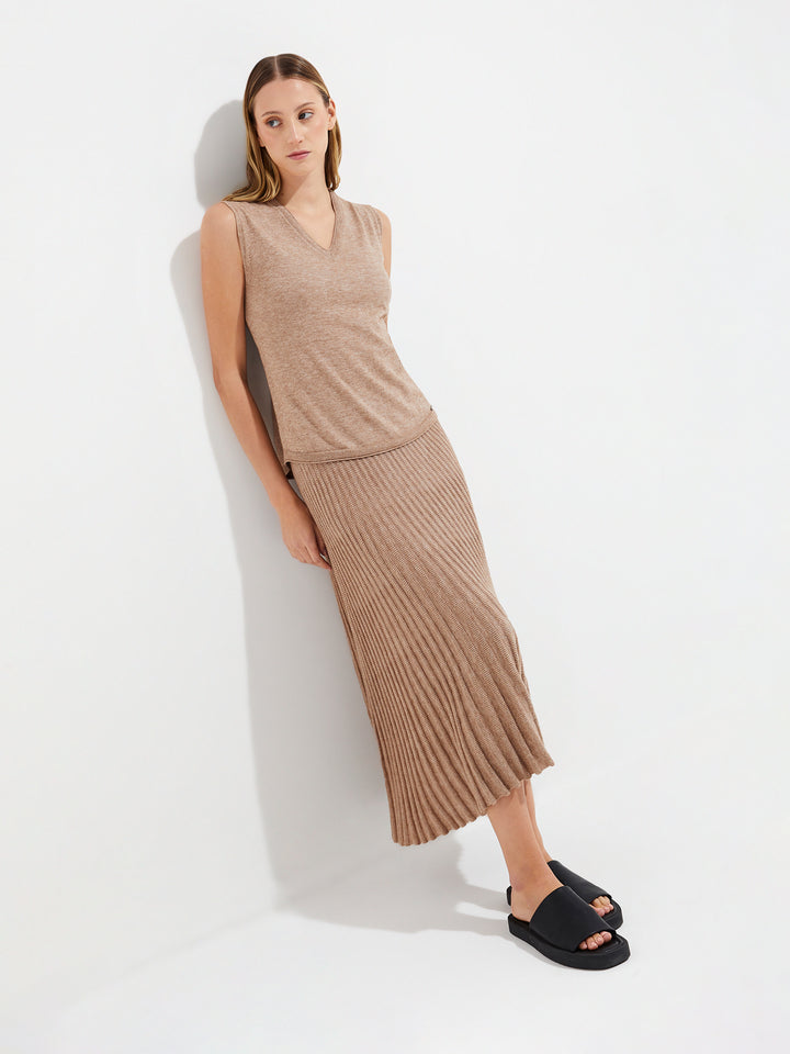 Camiseta Ylda de algodón, color beige