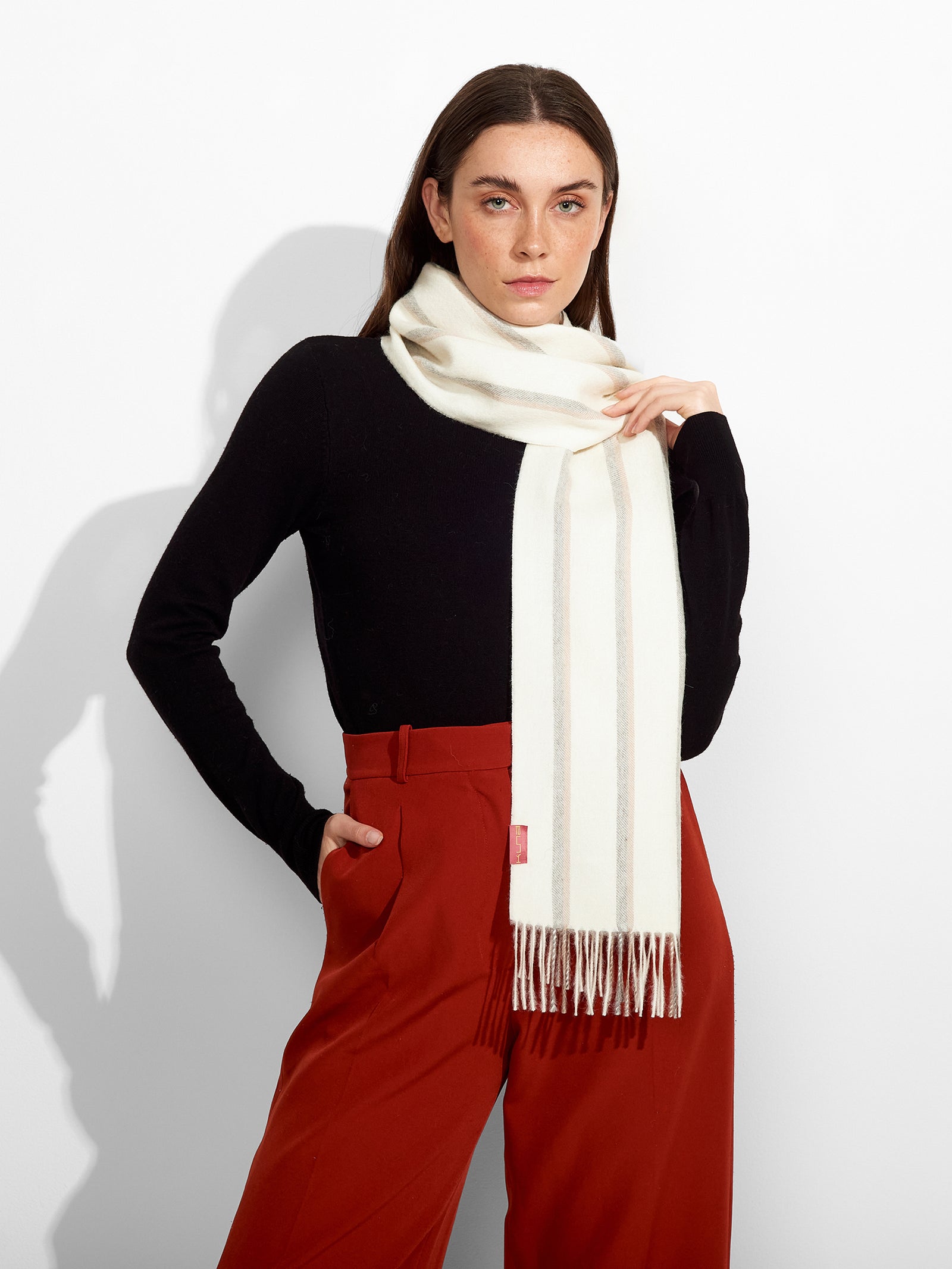 Fular de jean Baby Alpaca Color Crudo