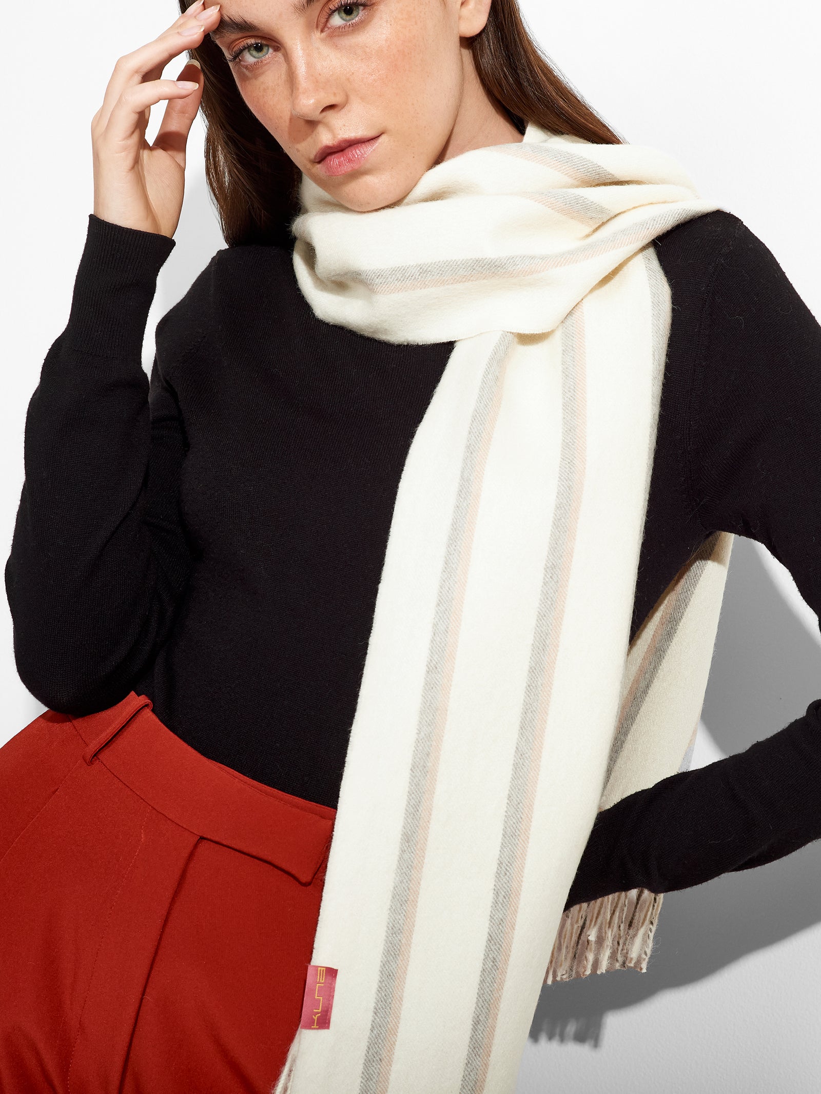 Fular de jean Baby Alpaca Color Crudo