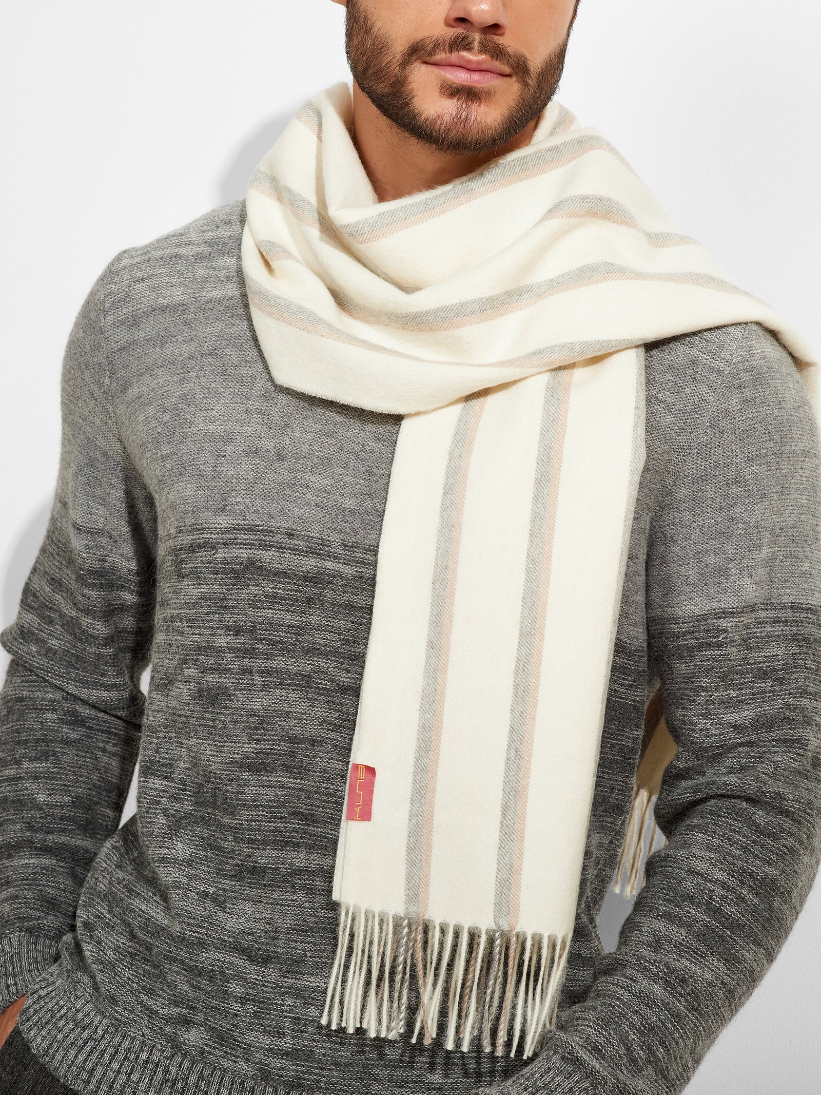 Fular de jean Baby Alpaca Color Crudo