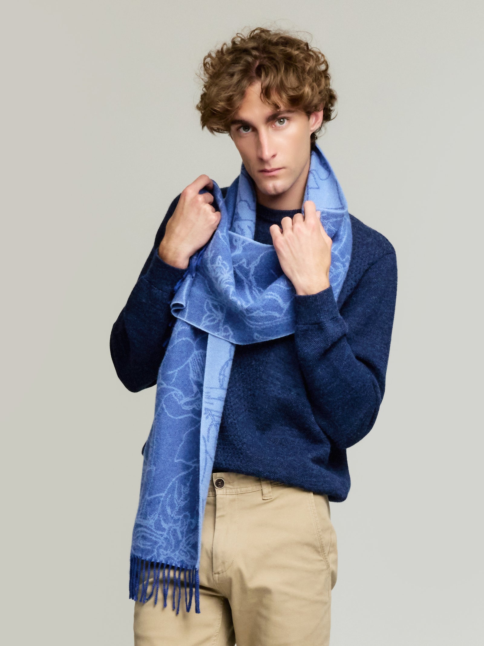 Yetzael Scarf Baby Alpaca Color Blue