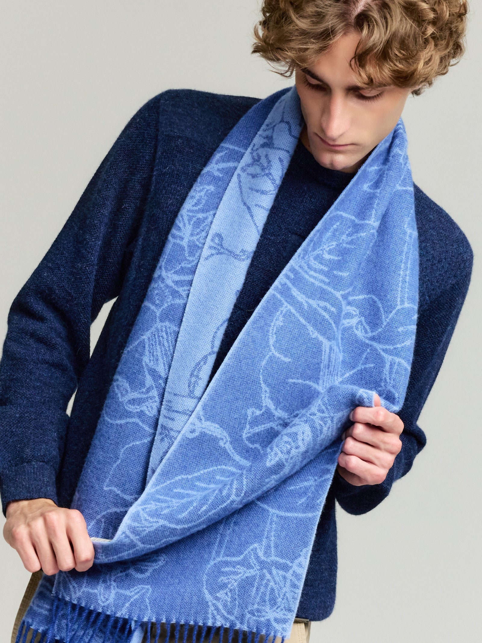 Yetzael Scarf Baby Alpaca Color Blue