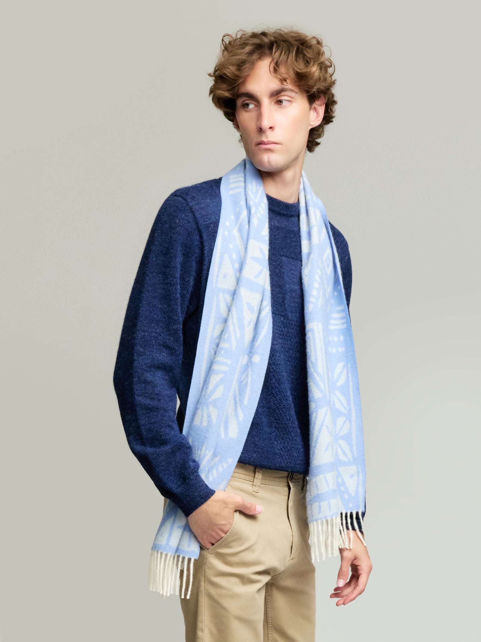Yetzali Scarf Baby Alpaca Color Light Blue