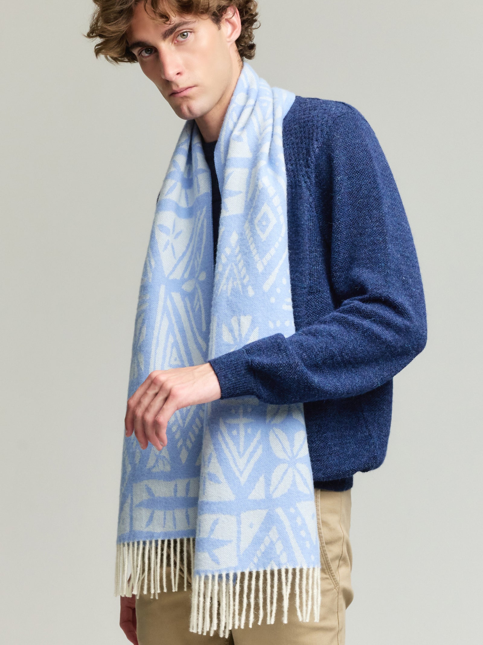 Yetzali Scarf Baby Alpaca Color Light Blue