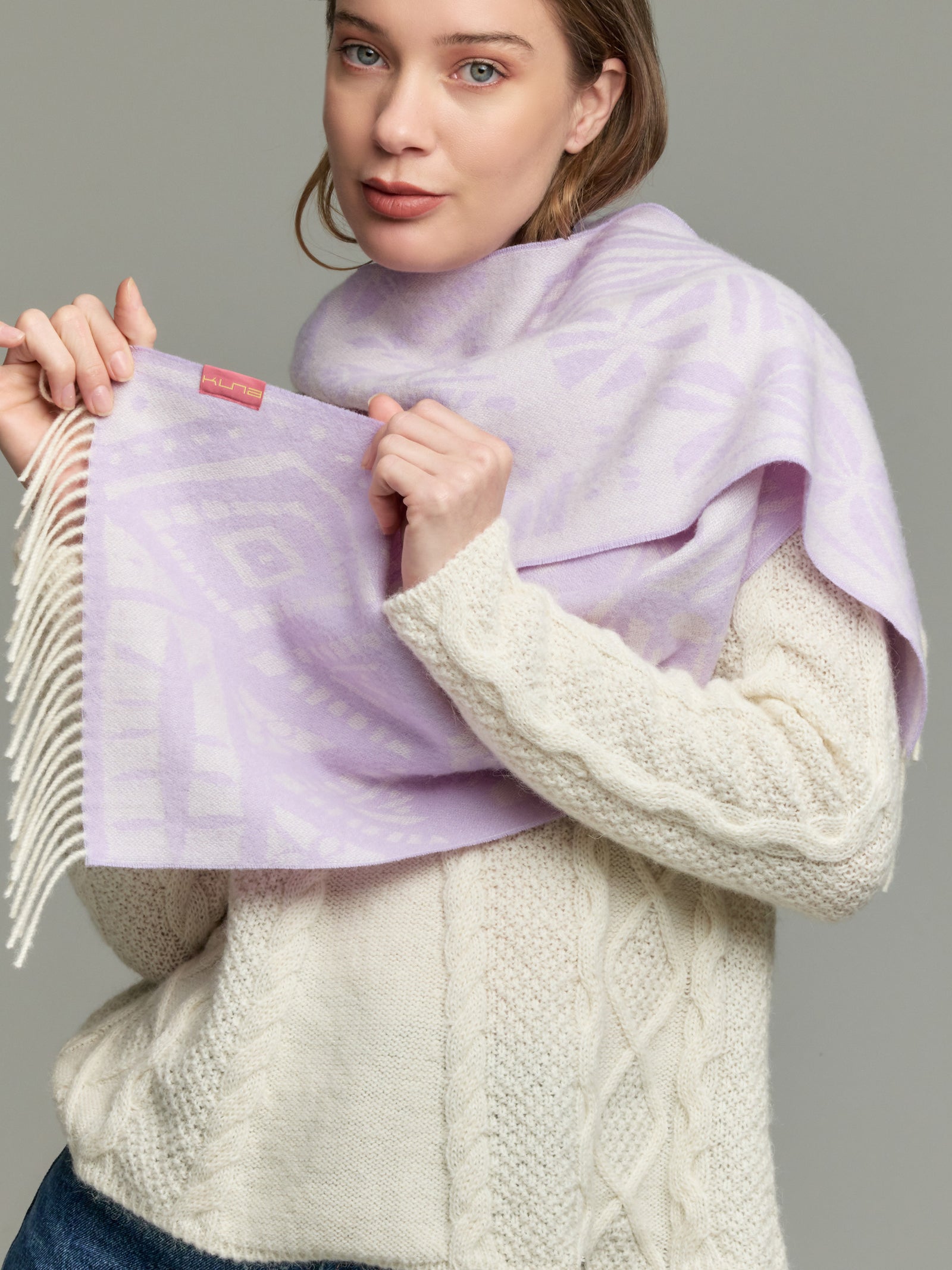 Yetzali Scarf Baby Alpaca Color Purple