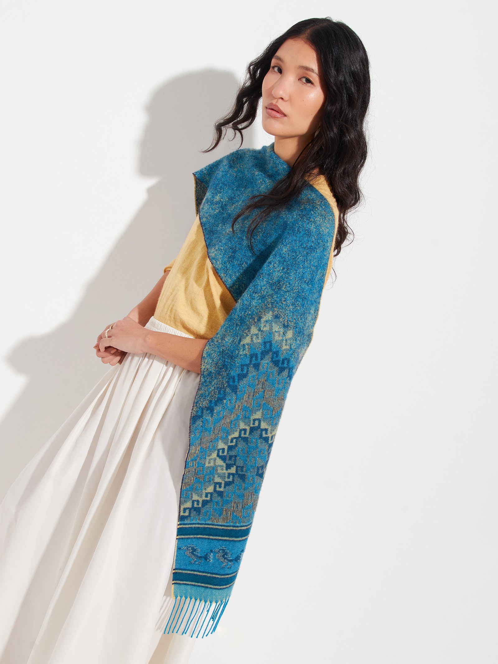 Chancay - 37 Scarf Baby Alpaca Color Blue