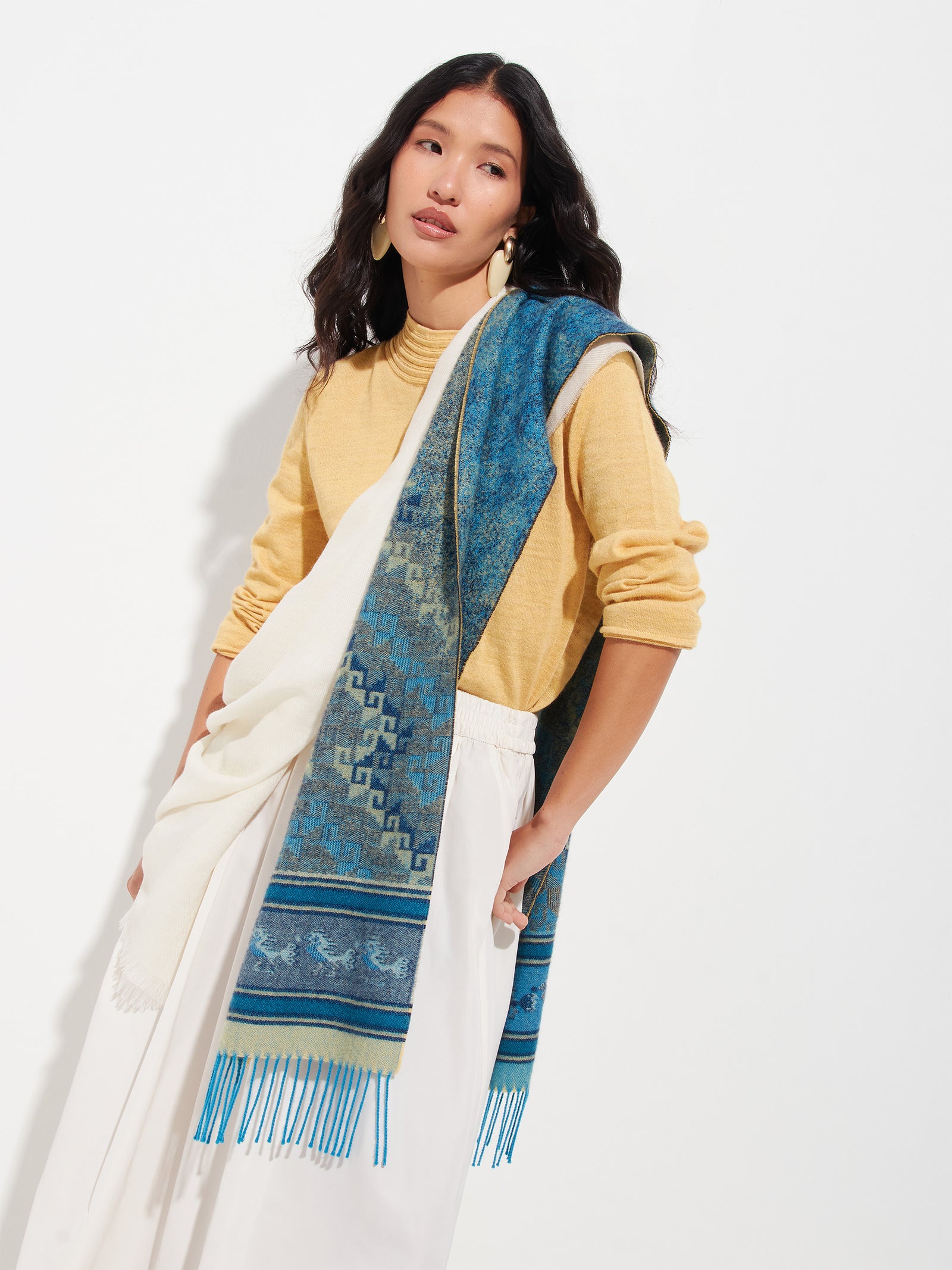 Chancay - 37 Scarf Baby Alpaca Color Blue