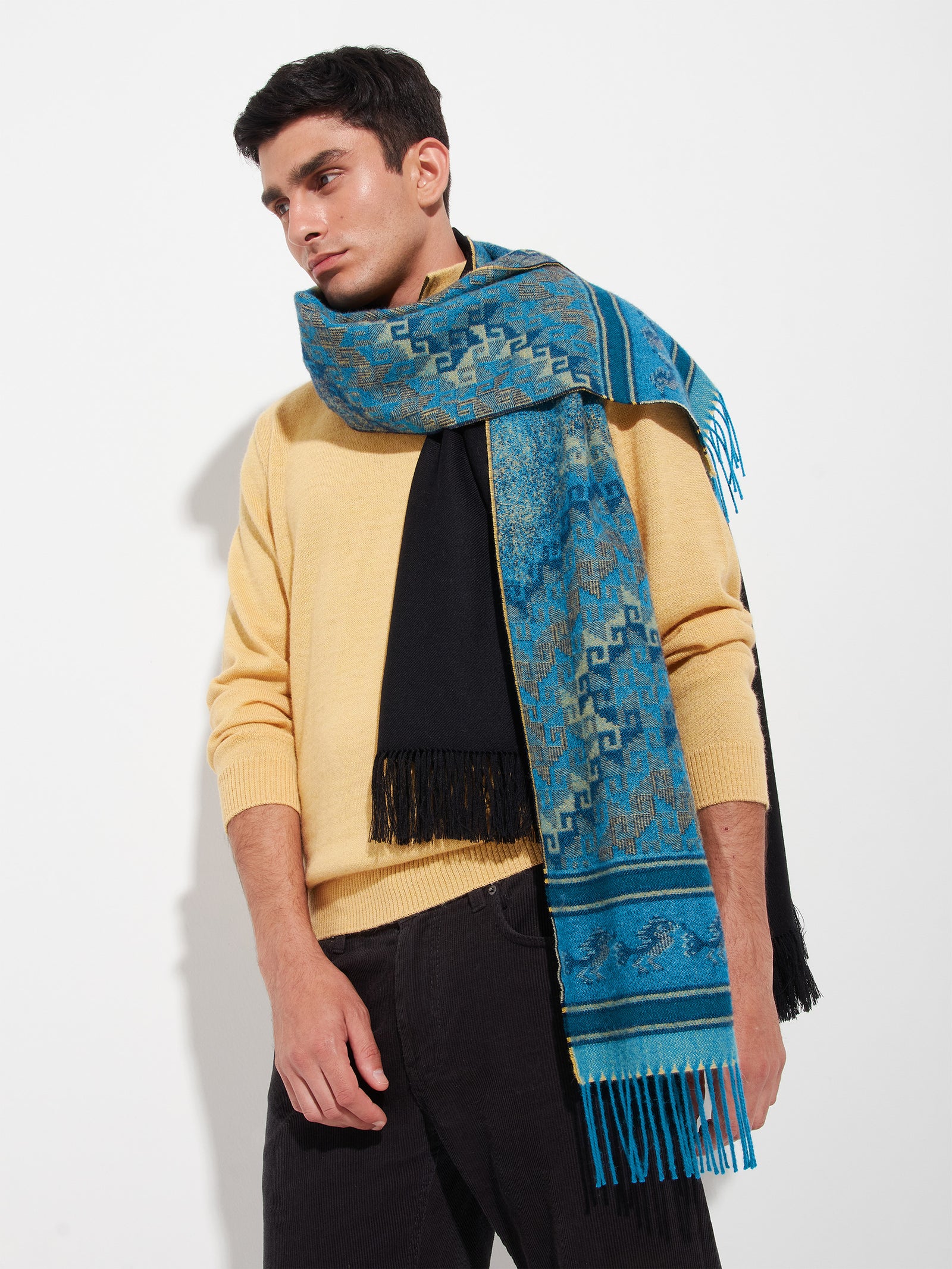 Chancay - 37 Scarf Baby Alpaca Color Blue