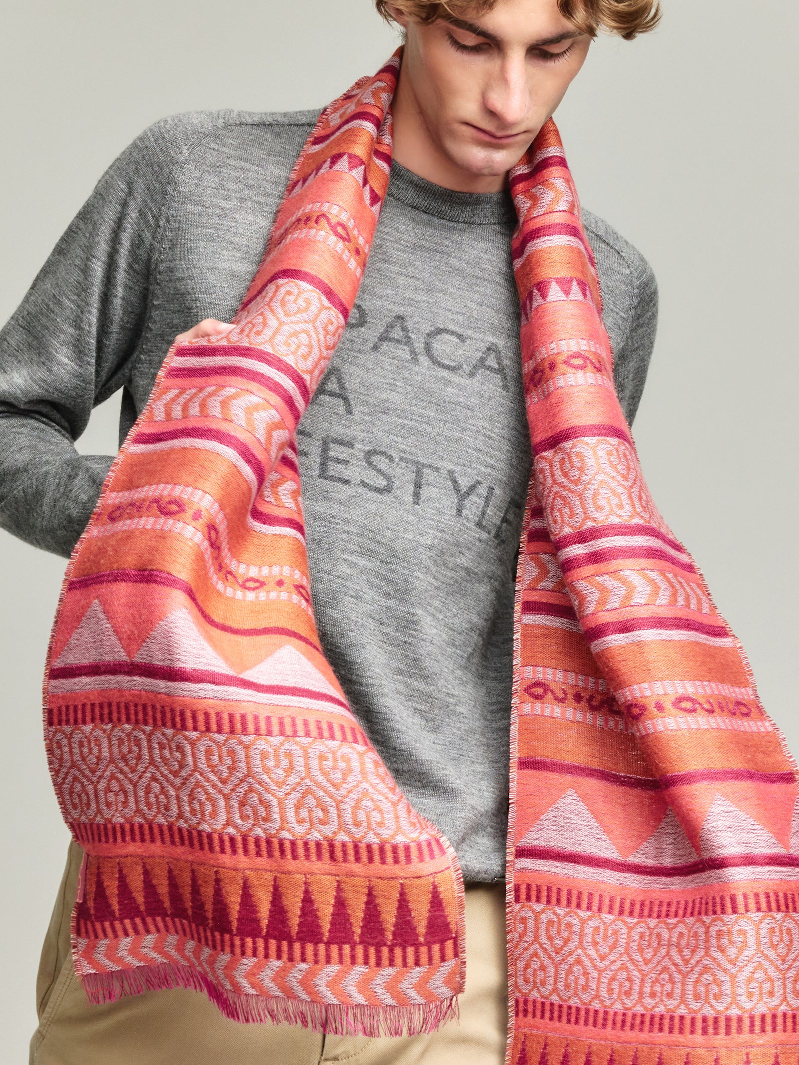Yaranga Scarf Baby Alpaca Color Cherry