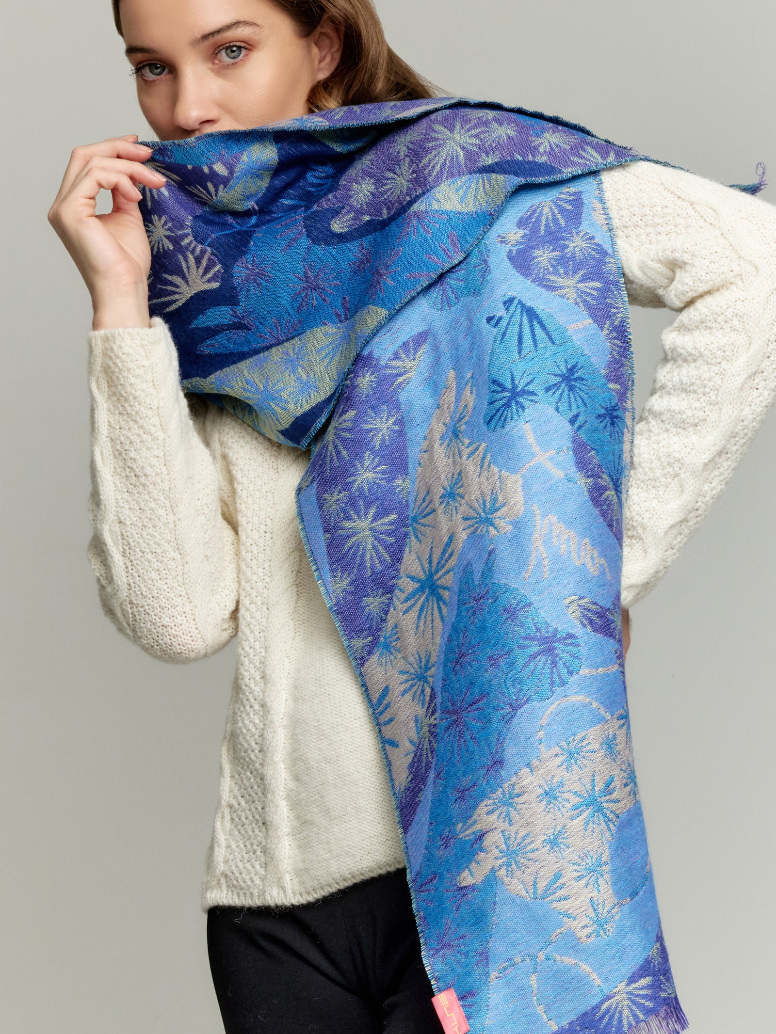 Yasu Scarf Baby Alpaca Color Blue