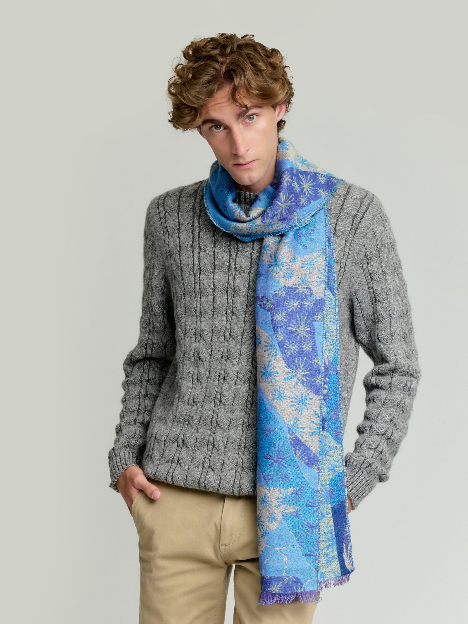 Yasu Scarf Baby Alpaca Color Blue