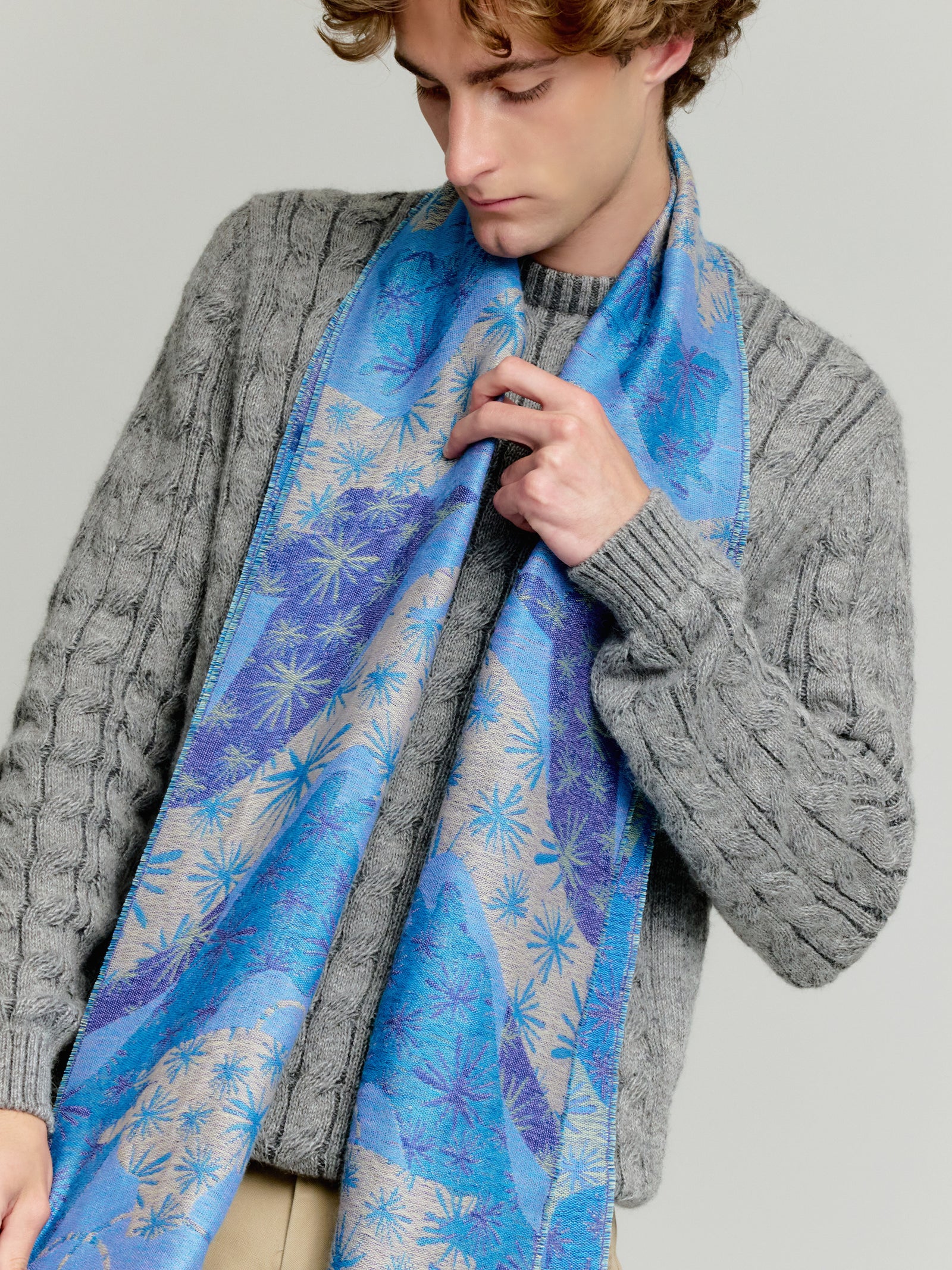 Yasu Scarf Baby Alpaca Color Blue