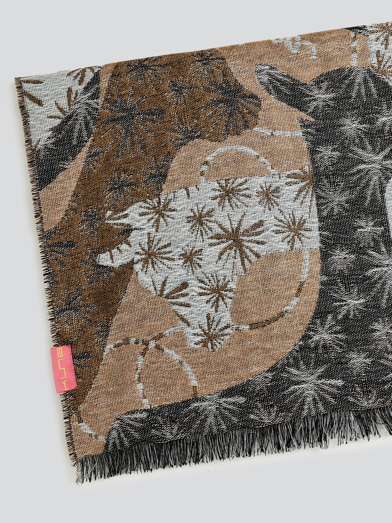 Yasu Scarf Baby Alpaca Color Brown/Grey