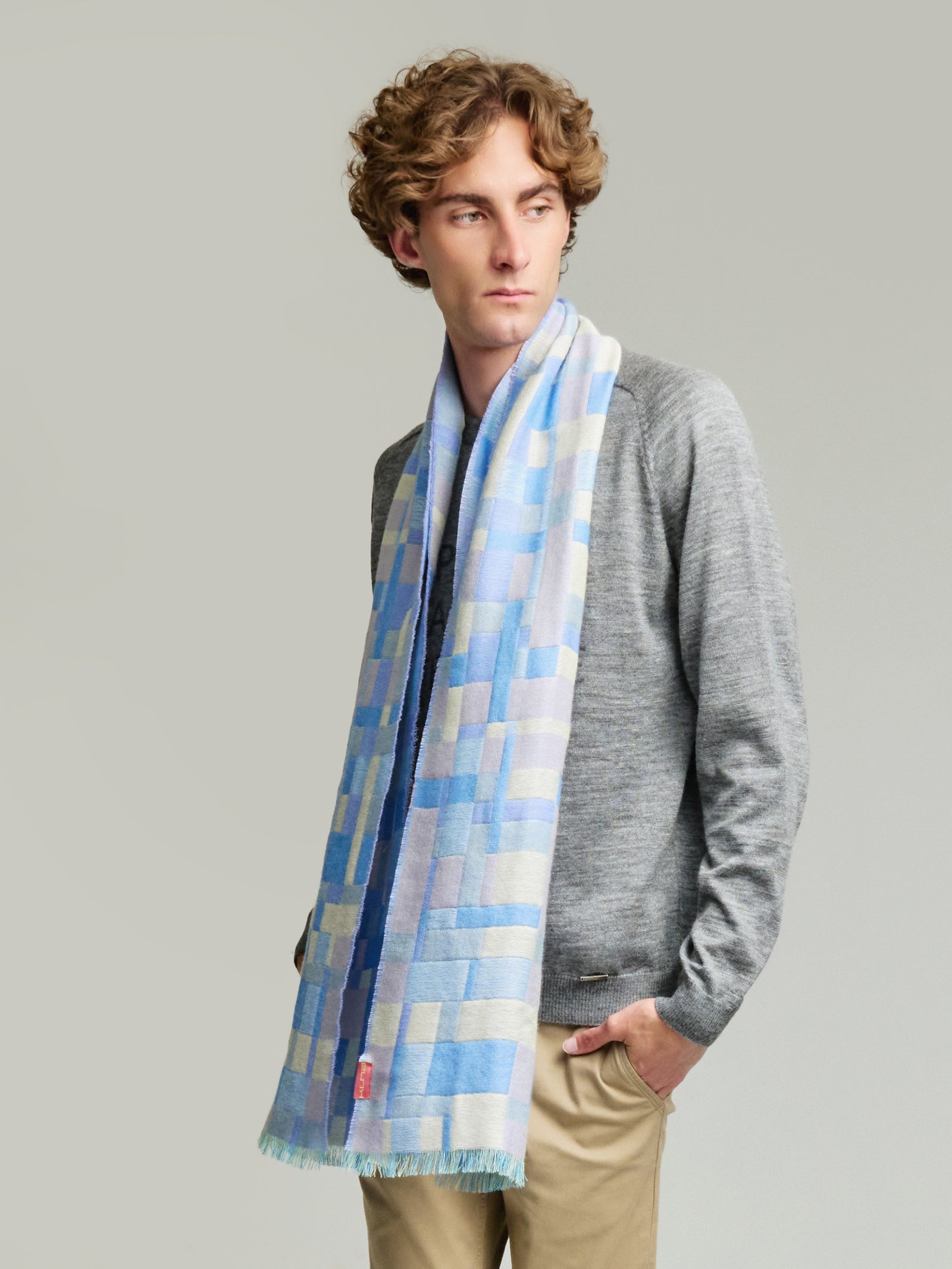 Yatuski Scarf Baby Alpaca Color Light Blue