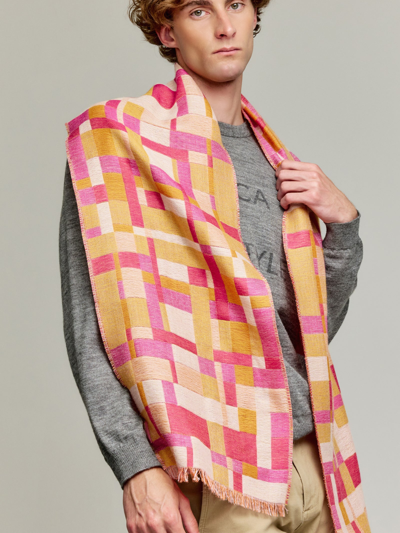 Yatuski Scarf Baby Alpaca Color Pink