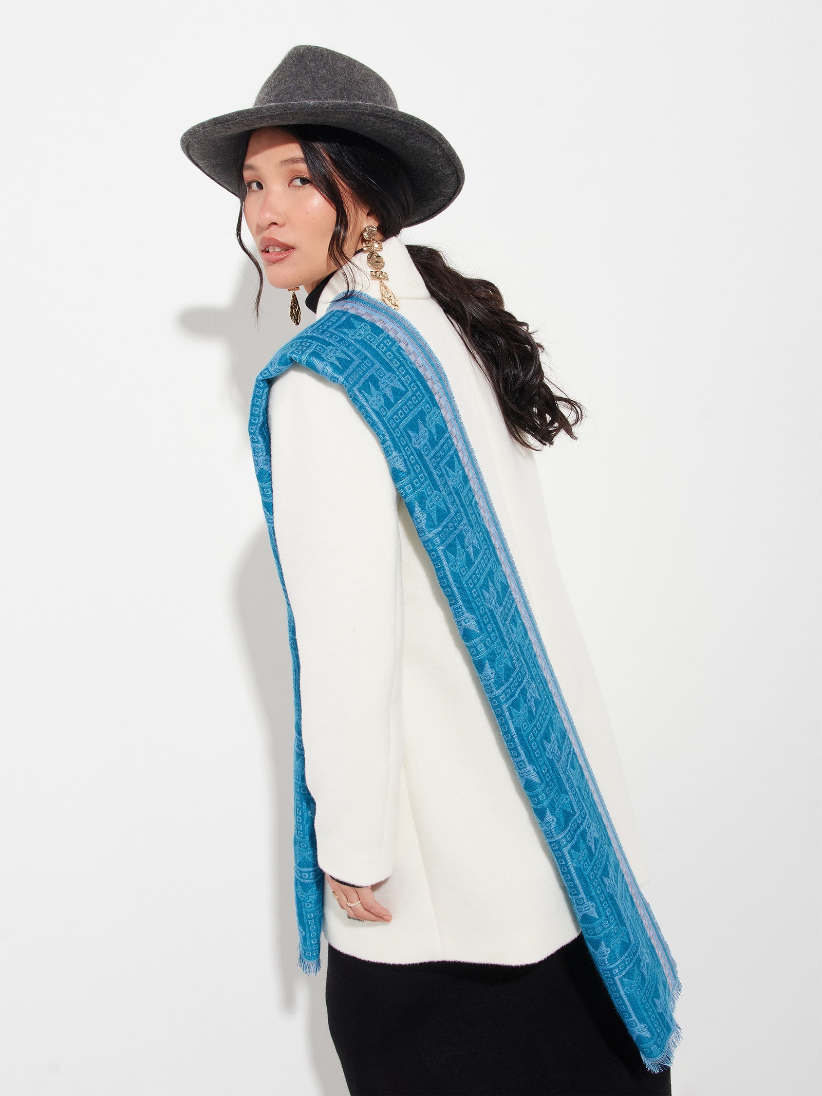 Chancay - 39 Scarf Baby Alpaca Color Blue