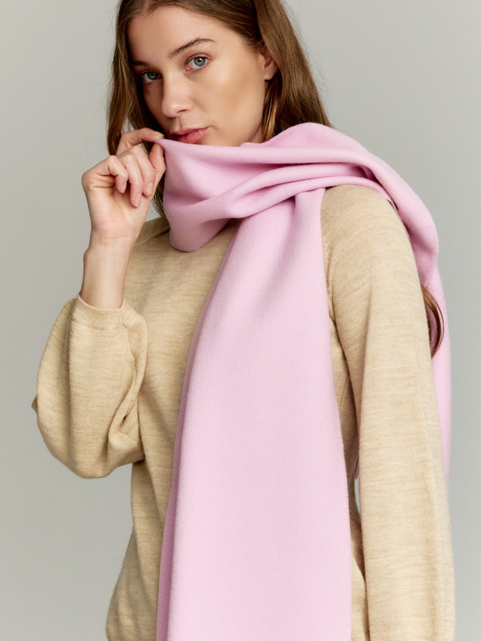 Adrian Scarf Baby Alpaca Color Pink