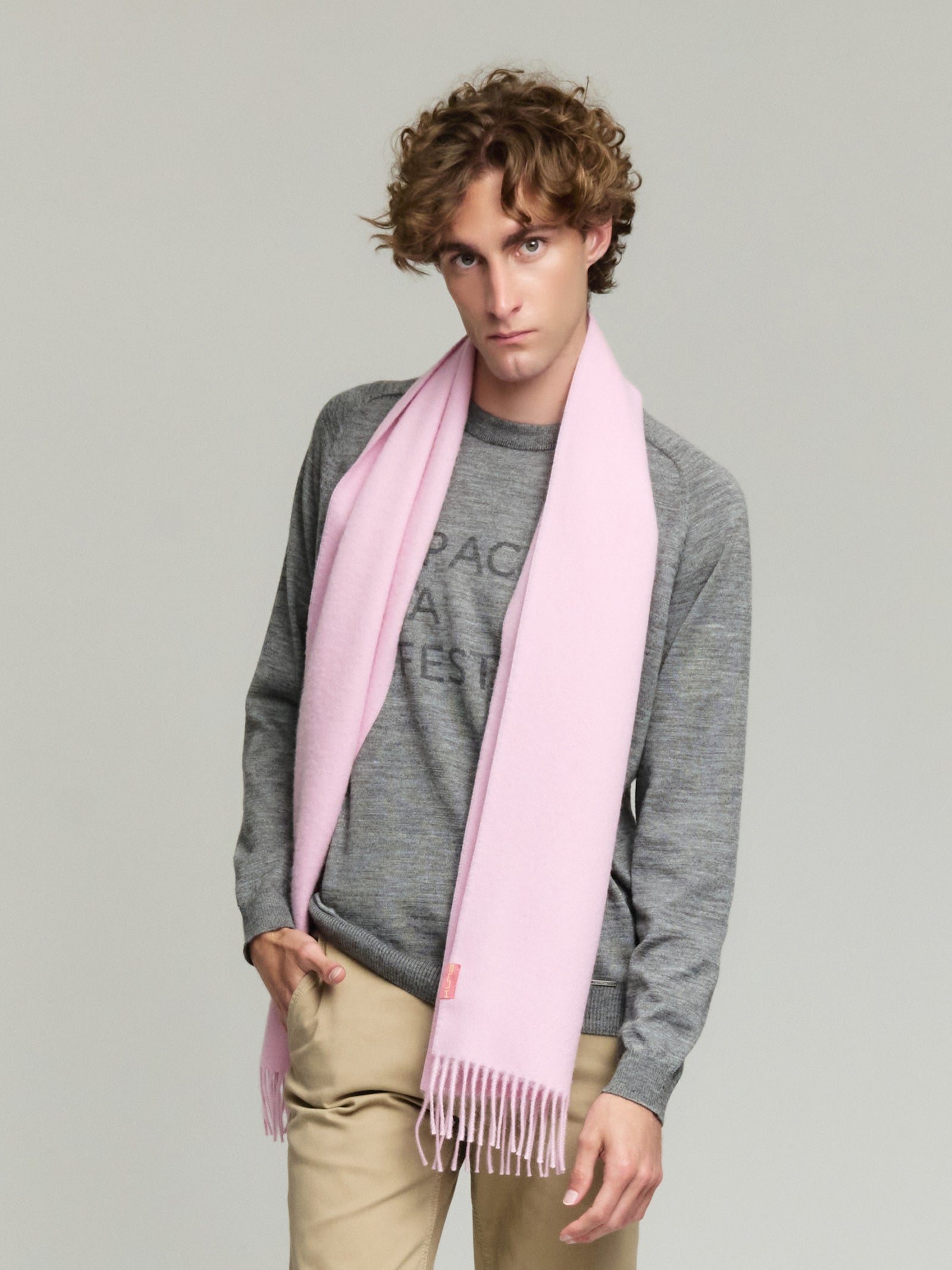 Adrian Scarf Baby Alpaca Color Pink